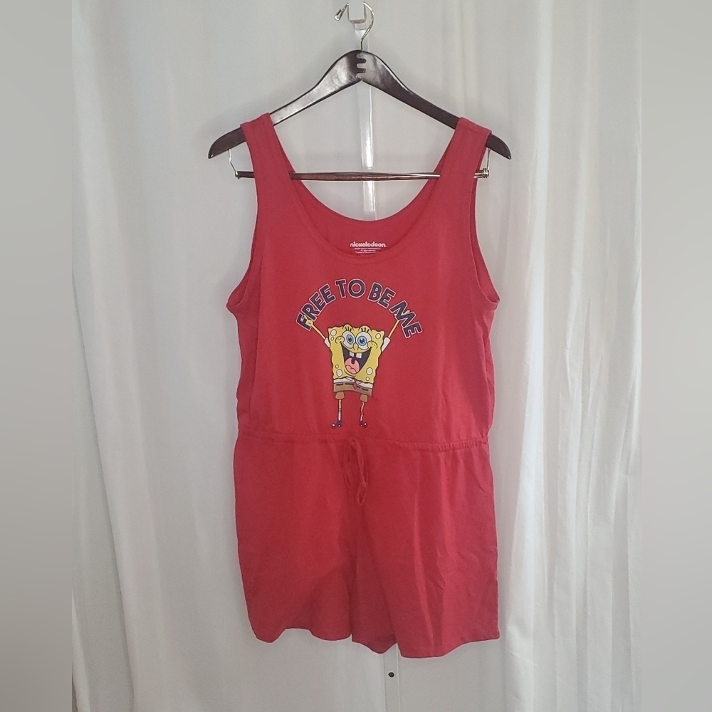 Nickelodeon SpongeBob SquarePants Red Romper Juniors XXL Size 19 Graphic Print